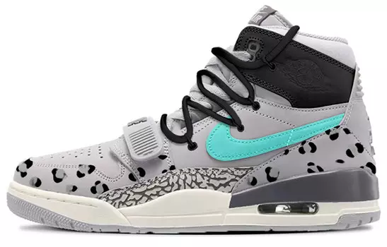 Кроссовки Jordan Legacy 312 Vintage Basketball Shoes Men High-top Black, голубой