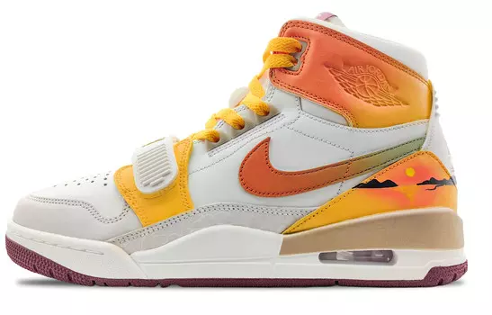 Кроссовки Jordan Legacy 312 Vintage Basketball Shoes Men High-top Orange/Gold/Grey, белый