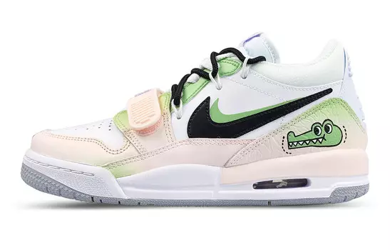 Кроссовки Jordan Legacy 312 Vintage Basketball Shoes Women's Low-top White/pink/green, розовый