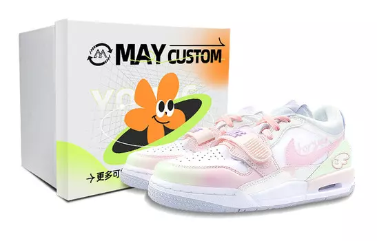 Кроссовки Jordan Legacy 312 Vintage Basketball Shoes Women's Low-top White/green/pink, белый