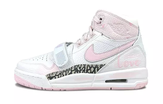 Кроссовки Jordan Legacy 312 Vintage Basketball Shoes Women's High-top Pink, белый