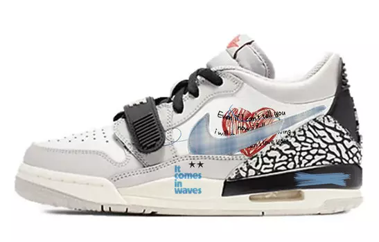 Кроссовки Jordan Legacy 312 Vintage Basketball Shoes Men Low-top Grey/white, светло-серый