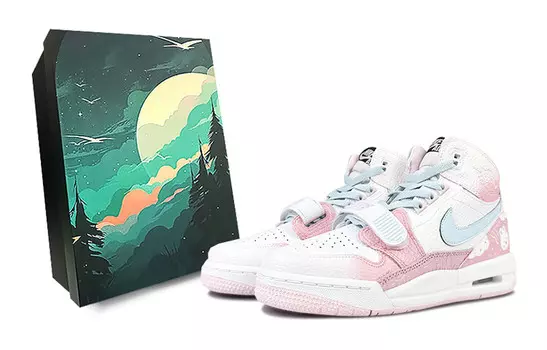 Кроссовки Jordan Legacy 312 Vintage Basketball Shoes Women's High-top Pink, белый