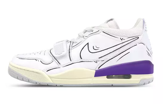 Кроссовки Jordan Legacy 312 Vintage Basketball Shoes Men Low-top White/purple, белый
