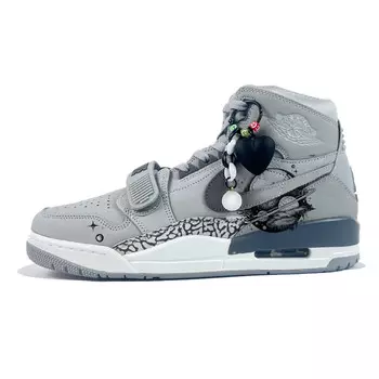 Кроссовки Jordan Legacy 312 Vintage Basketball Shoes Men High-top Grey/white, темно-серый