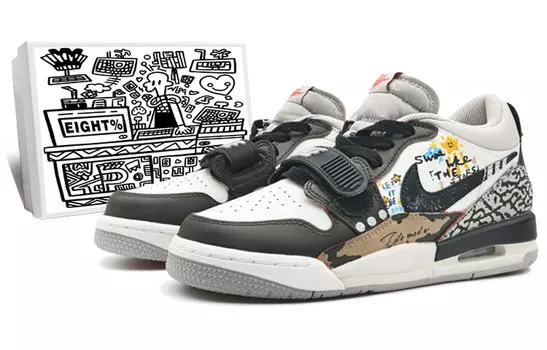 Кроссовки Jordan Legacy 312 Vintage Basketball Shoes Men Low-top White/gray/brown, светло-серый
