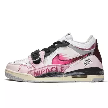 Кроссовки Jordan Legacy 312 Vintage Basketball Shoes Men Low-top Black/pink, черный/розовый