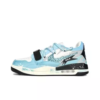 Кроссовки Jordan Legacy 312 Vintage Basketball Shoes Men Mid-top White/Black/Blue, синий