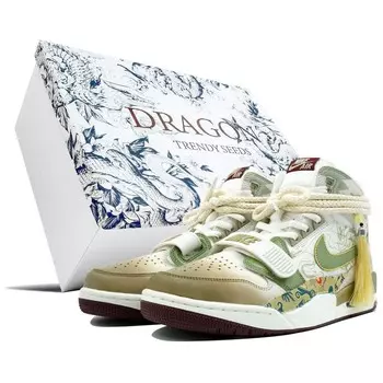 Кроссовки Jordan Legacy 312 Vintage Basketball Shoes Men High-top White/Green, зеленый