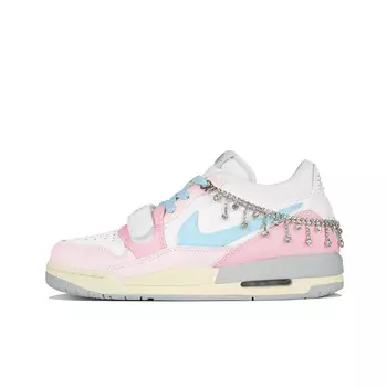Кроссовки Jordan Legacy 312 Vintage Basketball Shoes Women's Low-top White/Blue/Pink, слоновая кость