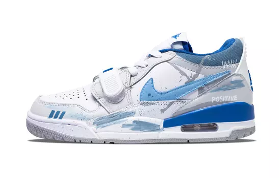 Кроссовки Jordan Legacy 312 Vintage Basketball Shoes Men Low-top Blue/white, голубой