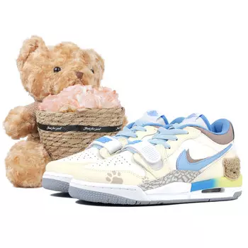Кроссовки Jordan Legacy 312 Vintage Basketball Shoes Women's Low-top White/Blue/Yellow, белый/синий