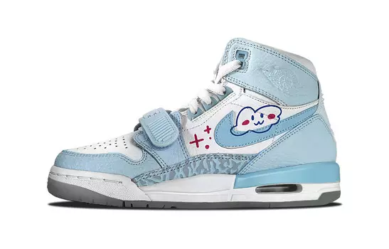 Кроссовки Jordan Legacy 312 Vintage Basketball Shoes Women's High-top Red, голубой