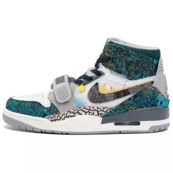 Кроссовки Jordan Legacy 312 Vintage Basketball Shoes Men High-top Dark Green/grey/white, цвет Jasper