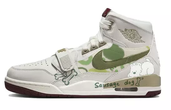Кроссовки Jordan Legacy 312 Vintage Basketball Shoes Men High-top Green/White, зеленый
