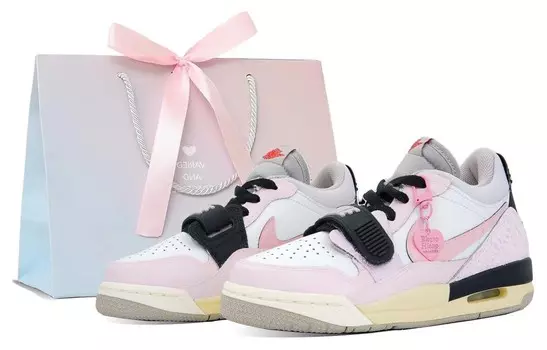 Кроссовки Jordan Legacy 312 Vintage Basketball Shoes Women's Low-top Pink/Black/White, белый
