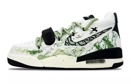 Кроссовки Jordan Legacy 312 Vintage Basketball Shoes Men Mid-top White/green, зеленый
