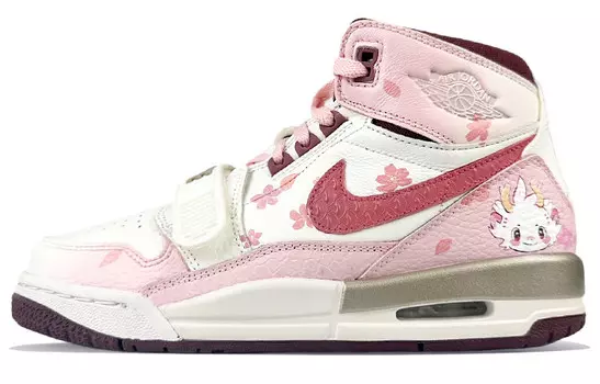 Кроссовки Jordan Legacy 312 Vintage Basketball Shoes Women's High-top Pink, белый