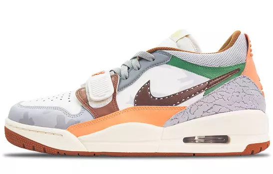 Кроссовки Jordan Legacy 312 Vintage Basketball Shoes Men Low-top Brown/Orange, серый