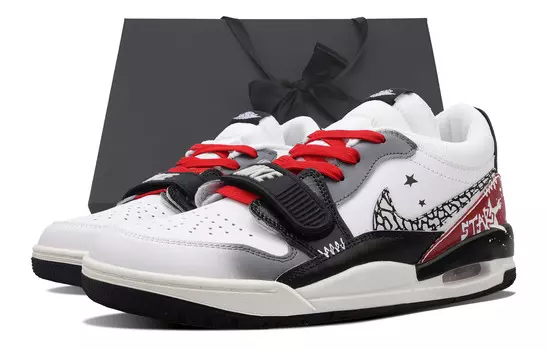 Кроссовки Jordan Legacy 312 Vintage Basketball Shoes Men Low-top Red, черный/красный