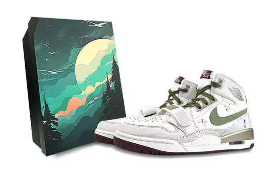 Кроссовки Jordan Legacy 312 Vintage Basketball Shoes Men High-top Green/white/gray, белый