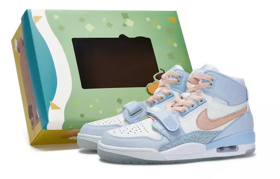 Кроссовки Jordan Legacy 312 Vintage Basketball Shoes Women's Mid-top Pink, цвет Blue and white meat powder