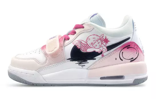 Кроссовки Jordan Legacy 312 Vintage Basketball Shoes Women's Low-top Pink/Black, белый