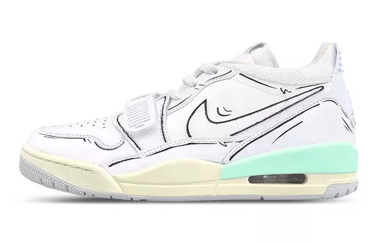Кроссовки Jordan Legacy 312 Vintage Basketball Shoes Men Low-top White/green, белый
