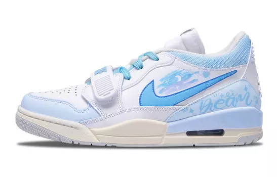 Кроссовки Jordan Legacy 312 Vintage Basketball Shoes Women's Low-top White, голубой