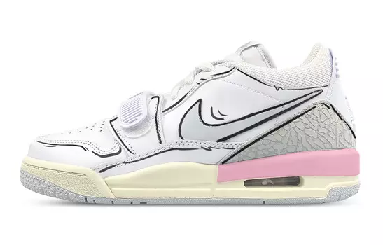 Кроссовки Jordan Legacy 312 Vintage Basketball Shoes Women's Low-top White/pink, белый