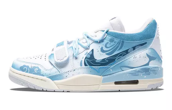 Кроссовки Jordan Legacy 312 Vintage Basketball Shoes Women's Low-top White, синий