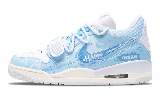 Кроссовки Jordan Legacy 312 Vintage Basketball Shoes Men Low-top White, синий