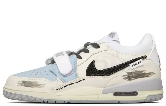 Кроссовки Jordan Legacy 312 Vintage Basketball Shoes Men Low-top Beige/Blue, голубой