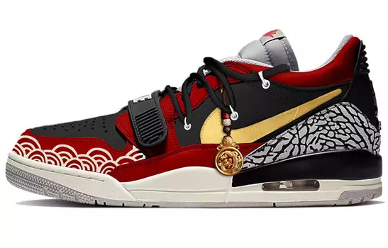 Кроссовки Jordan Legacy 312 Vintage Basketball Shoes Men Low-top Gold, красный