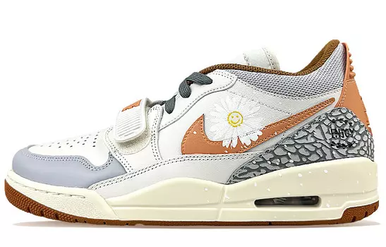 Кроссовки Jordan Legacy 312 Vintage Basketball Shoes Men Low-top Orange, белый