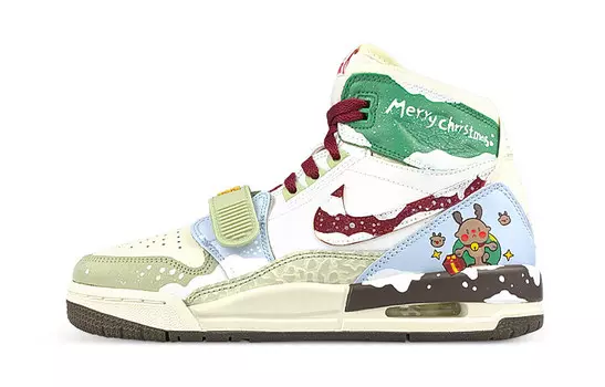 Кроссовки Jordan Legacy 312 Vintage Basketball Shoes Women's Mid-top White/Green/Blue, желтый
