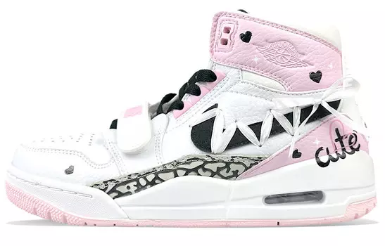 Кроссовки Jordan Legacy 312 Vintage Basketball Shoes Women's High-top Pink, белый