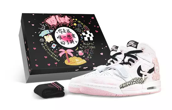 Кроссовки Jordan Legacy 312 Vintage Basketball Shoes Women's Mid-top Pink/Black, белый