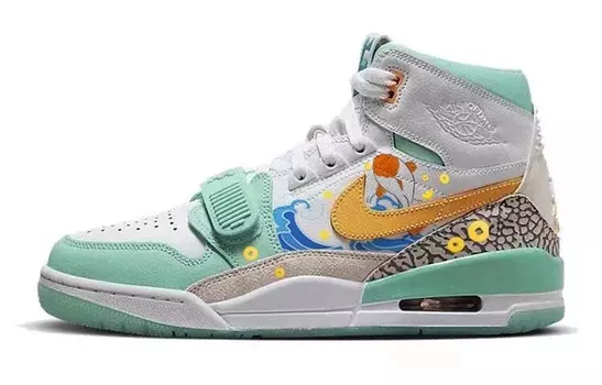 Кроссовки Jordan Legacy 312 Vintage Basketball Shoes Men High-top Green/White, зеленый