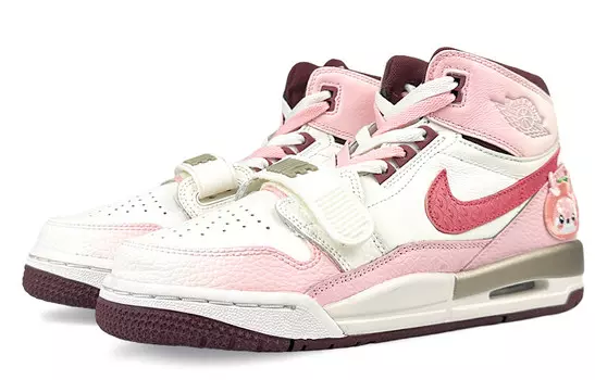 Кроссовки Jordan Legacy 312 Vintage Basketball Shoes Women's High-top Pink, белый