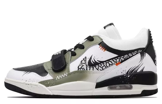 Кроссовки Jordan Legacy 312 Vintage Basketball Shoes Men Low-top Green, белый