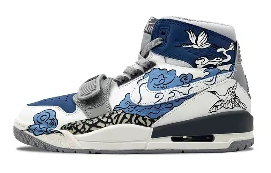 Кроссовки Jordan Legacy 312 Vintage Basketball Shoes Men High-top White/blue, белый