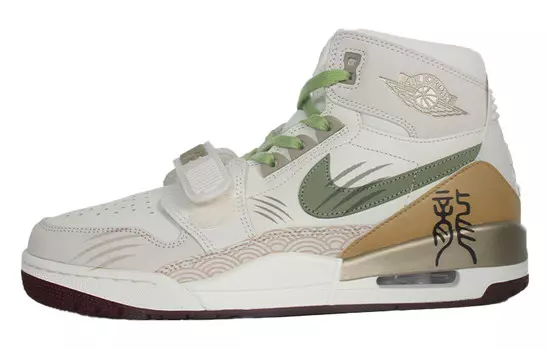 Кроссовки Jordan Legacy 312 Vintage Basketball Shoes Men High-top Green/White, зеленый