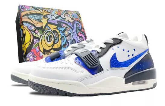 Кроссовки Jordan Legacy 312 Vintage Basketball Shoes Men Mid-top Blue/black, белый