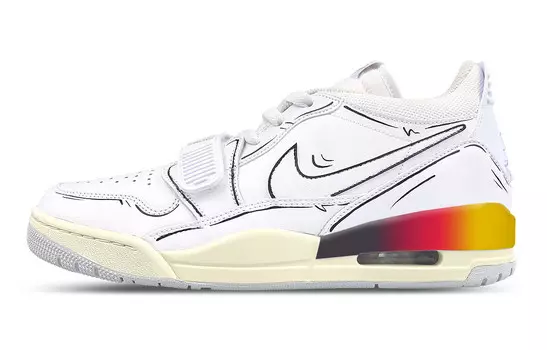 Кроссовки Jordan Legacy 312 Vintage Basketball Shoes Men Low-top White/yellow/red, белый