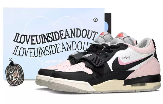Кроссовки Jordan Legacy 312 Vintage Basketball Shoes Men Low-top Black/pink/white, розовый