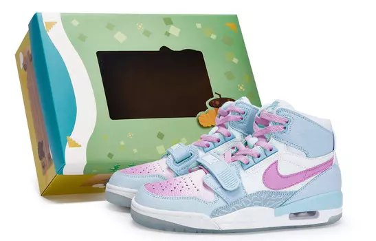 Кроссовки Jordan Legacy 312 Vintage Basketball Shoes Women's Mid-top Pink, синий/белый/розовый/красный