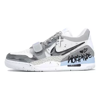 Кроссовки Jordan Legacy 312 Vintage Basketball Shoes Men Low-top White/black/grey/blue, серый