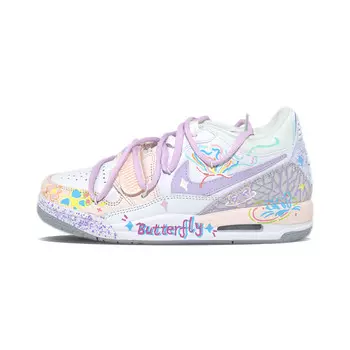 Кроссовки Jordan Legacy 312 Vintage Basketball Shoes Women's Low-top Purple/Pink, светло-фиолетовый