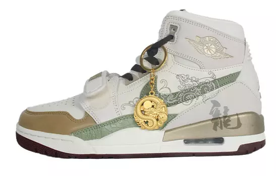 Кроссовки Jordan Legacy 312 Vintage Basketball Shoes Men High-top Green/White, зеленый